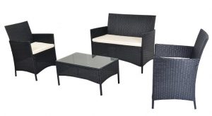 Cheap patio furniture sets - EBS 4 Piece Outdoor Garden Rattan Patio Wicker Furniture Lawn Set